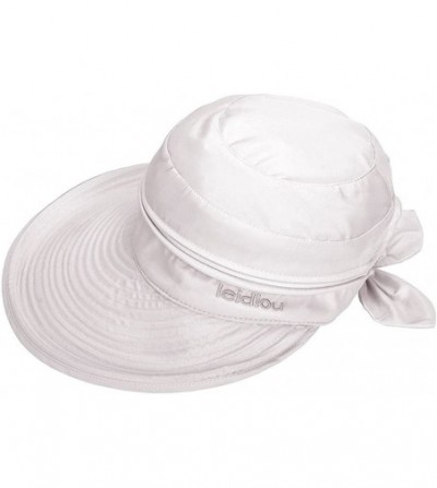 Bucket Hats Visor Hats Wide Brim Cap UV Protection Summer Sun Baseball Beach Hat - White - C918CEM0E5G