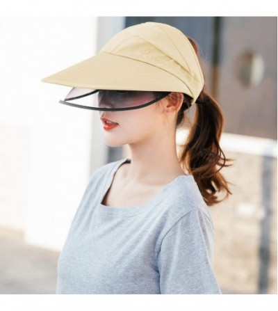 Baseball Caps Safety Cap Sun Hat Detachable Baseball Cap Windproof Sun Protection Sun Cap - Beige - C2197RID9KQ