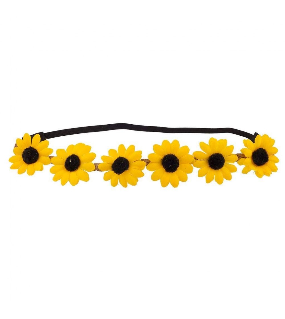 Headbands Yellow Braided Flower Crown Flower Stretch Headband - CS17YHN3ODZ