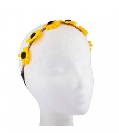 Headbands Yellow Braided Flower Crown Flower Stretch Headband - CS17YHN3ODZ