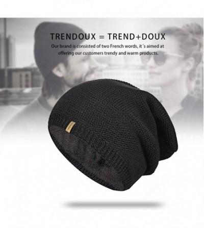 Skullies & Beanies Beanie Hat Winter Warm Knit Hats Cold Weather Skull Cap for Men Women - Slouchy Black - CJ192A49TG4