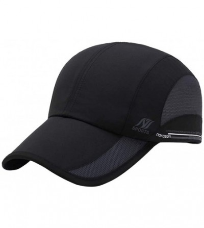 Baseball Caps Men's Outdoor Quick Dry Mesh Baseball Cap Adjustable Lightweight Sun Hat for Running Hiking - Blackb - CN1908ONQIA