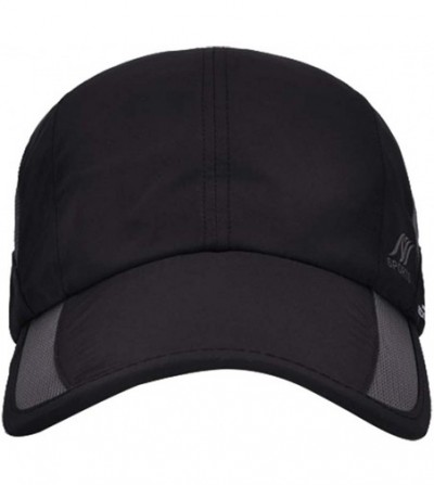 Baseball Caps Men's Outdoor Quick Dry Mesh Baseball Cap Adjustable Lightweight Sun Hat for Running Hiking - Blackb - CN1908ONQIA