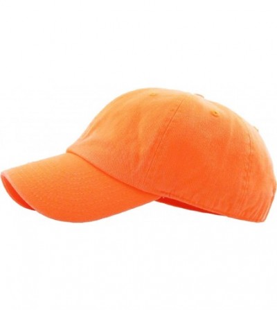 Baseball Caps Dad Hat Adjustable Plain Cotton Cap Polo Style Low Profile Baseball Caps Unstructured - Neon Orange - C118Q795QQ4