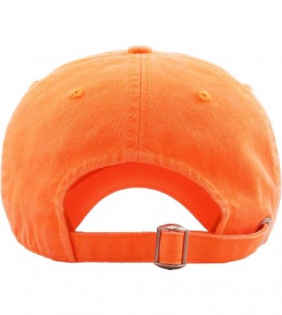 Baseball Caps Dad Hat Adjustable Plain Cotton Cap Polo Style Low Profile Baseball Caps Unstructured - Neon Orange - C118Q795QQ4