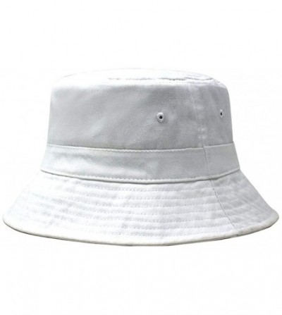 Bucket Hats Cotton Bucket Hats Unisex Wide Brim Outdoor Summer Cap Hiking Beach Sports - White1 - CU18HEW64GO