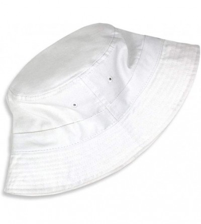 Bucket Hats Cotton Bucket Hats Unisex Wide Brim Outdoor Summer Cap Hiking Beach Sports - White1 - CU18HEW64GO
