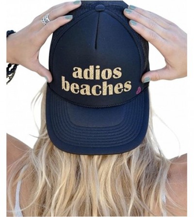 Baseball Caps Women's Adios Beaches Black and Gold Hat - CS17YR90G6G