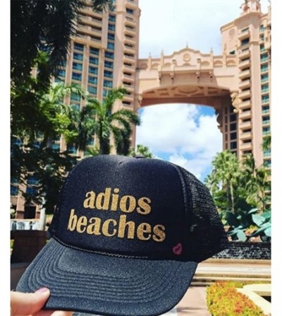 Baseball Caps Women's Adios Beaches Black and Gold Hat - CS17YR90G6G
