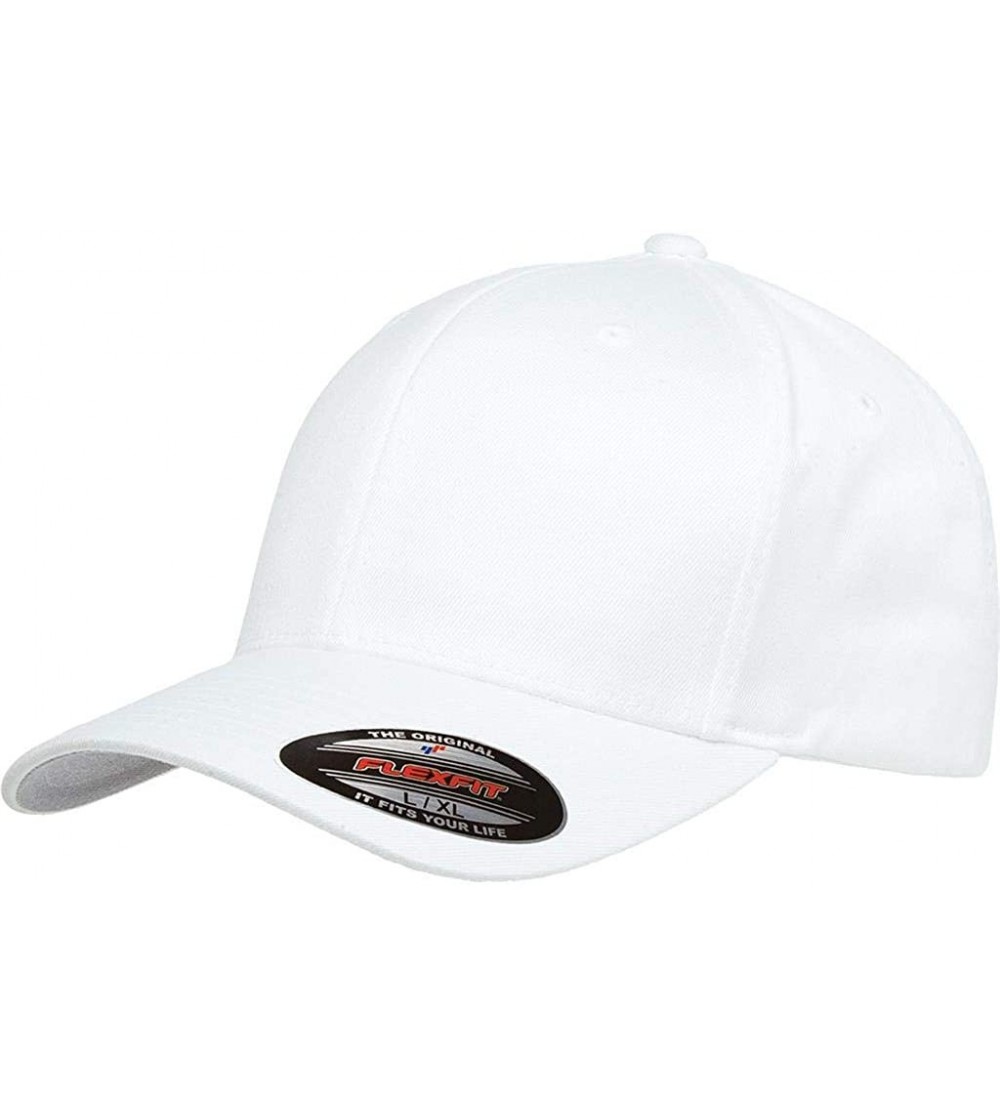 Baseball Caps Men's Athletic Baseball Flex-Fitted Cap. Flexfit Baseball Hat. - White - CV1996AAQWG