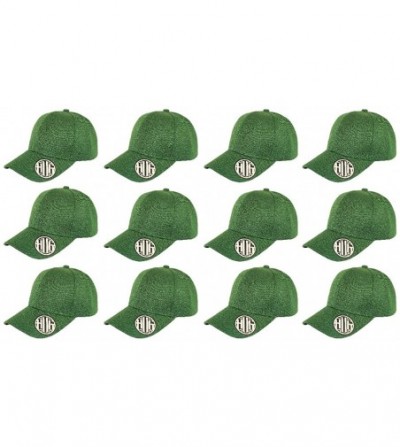 Baseball Caps ( Pack of 12 ) Classic Premium Baseball Cap Adjustable Size Plain Hat Unisex - Dark Green - CQ1865OD67A