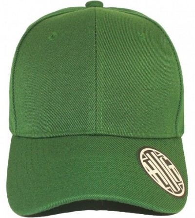 Baseball Caps ( Pack of 12 ) Classic Premium Baseball Cap Adjustable Size Plain Hat Unisex - Dark Green - CQ1865OD67A