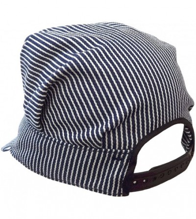 Baseball Caps Round House Train Conductor Hickory Striped Engineer Hat - Adult - Made in USA - Stripe - CA1157EQXTD