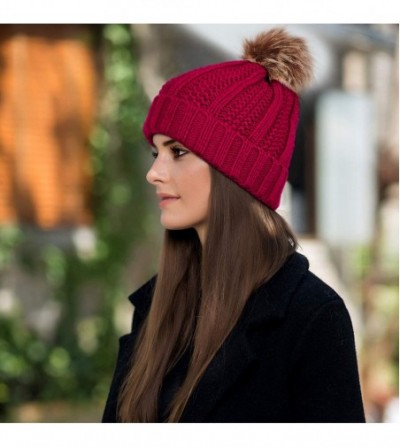 Skullies & Beanies Unisex Trendy Knit Beanie Hat Warm and Soft Skull Ski Cap for Women and Men - 12-black+red - CH1925Z9T34