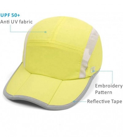 Baseball Caps UPF 50+ Outdoor Hat Folding Reflective Running Cap Unstructured Sport Hats for Men & Women - Fruit Green - CU18...