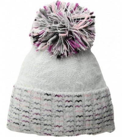 Skullies & Beanies Women's Confetti Space Dye Hat with Pom - Echo Silver - C518EQ2ES9M