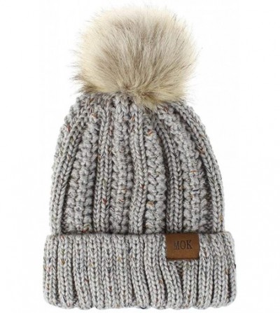 Skullies & Beanies New Women Keep Warm Winter Casual Knitted Hat Wool Hemming Hat Ski Hat - Gray1 - C71932L490W