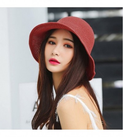 Sun Hats Women Sun Protection Hat Knitting Hollow Out Bucket Cotton Summer Travel Cap Hiking Boonie Fedora Hats UPF 50+ - CW1...