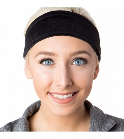 Headbands Adjustable & Stretchy Crushed Xflex Wide Headbands for Women Girls & Teens - Crushed Plum/Black/Pink 3pk - C41950T6W06