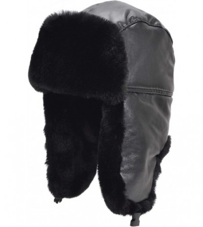 Bomber Hats Faux Fur Earflap Winter Hat for Men Women Russian Trapper Soviet Ushanka Bomber Hat - Black2 - CK19203RS0Q