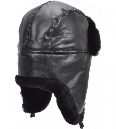 Bomber Hats Faux Fur Earflap Winter Hat for Men Women Russian Trapper Soviet Ushanka Bomber Hat - Black2 - CK19203RS0Q