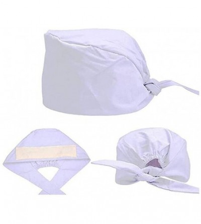 Skullies & Beanies Scrub Cap Sweatband Adjustable Bouffant Hats Headwear for Womens Mens Boys Girls - White-1pc - C11983YEXNG