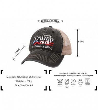 Baseball Caps Trump 2020 Hat & Flag Keep America Great Campaign Embroidered/Printed Signature USA Baseball Cap - CB18UTCGKXM