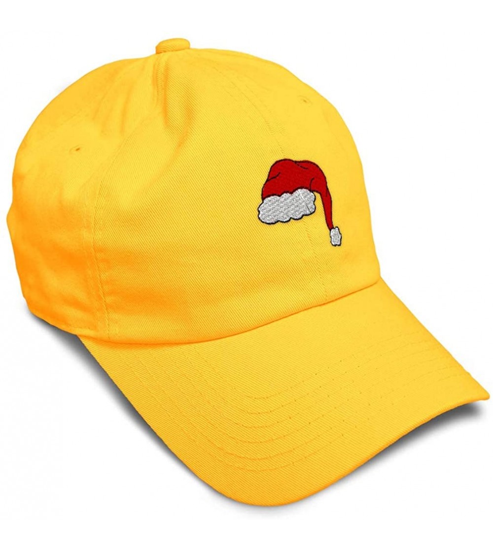 Baseball Caps Custom Soft Baseball Cap Santa Hat Embroidery Dad Hats for Men & Women - Golden Yellow - C718SHN5XZR