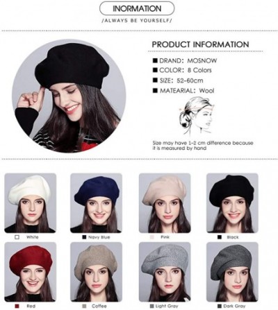 Berets Classic Winter Cashmere French Knitting - Black 02 - C218X4CZNNI