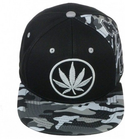 Baseball Caps High Definition Cotton Hemp Marijuana Embroidered Camo Baseball Cap - Black - C718RAAU2YU