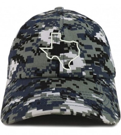 Baseball Caps Texas State Outline Embroidered Brushed Cotton Dad Hat Cap - Navy Digital Camo - CC18TWKYEAM