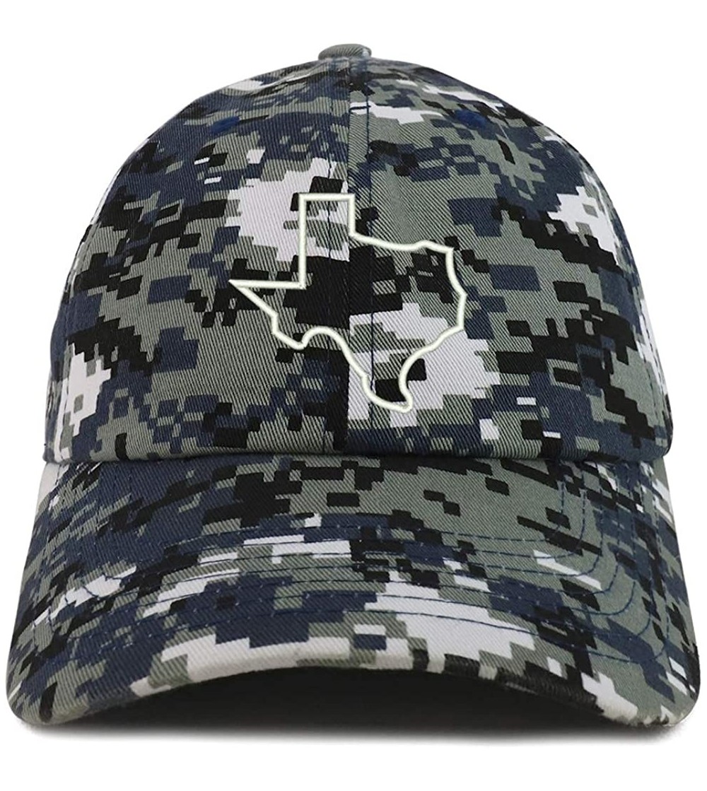 Baseball Caps Texas State Outline Embroidered Brushed Cotton Dad Hat Cap - Navy Digital Camo - CC18TWKYEAM