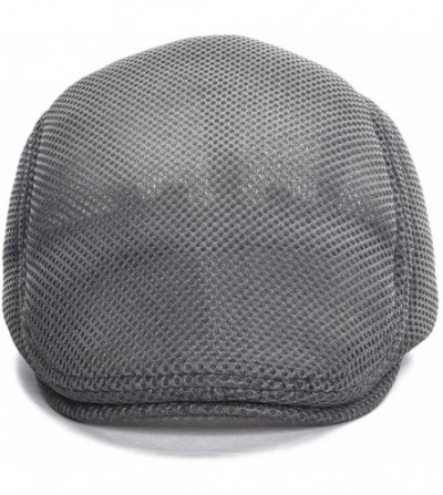 Newsboy Caps Men Breathable Mesh Summer Hat Newsboy Beret Ivy Cap Cabbie Flat Cap - Style3- Grey - C418SELD6M0