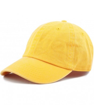 Baseball Caps 100% Cotton Pigment Dyed Low Profile Dad Hat Six Panel Cap - 1. Yellow - CK189A2W984
