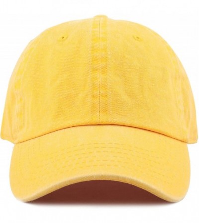 Baseball Caps 100% Cotton Pigment Dyed Low Profile Dad Hat Six Panel Cap - 1. Yellow - CK189A2W984