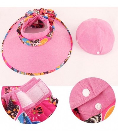 Sun Hats Women's Summer Beach Travelling Sun Hat UV Wide Brim Visor Caps - Pink2 - CG17Z63KQ97