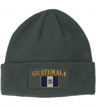 Skullies & Beanies Patch Beanie for Men & Women Guatemala Flag Embroidery Skull Cap Hats 1 Size - Dark Grey - C818ZORW4DT