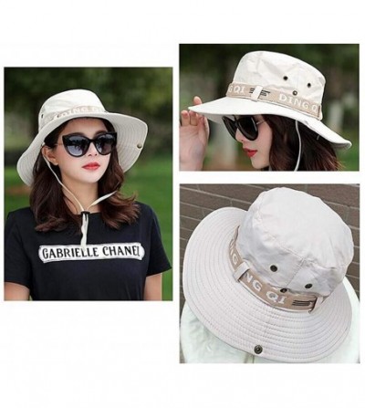 Bucket Hats Fishing Sun Boonie Hat Waterproof Summer UV Protection Safari Cap Outdoor Hunting Hat - Beige - CB18HMNDGSZ