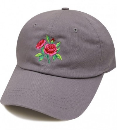 Baseball Caps Tre170 Pink Roses Tattoo Cotton Baseball Caps - Dark Gray - CJ18CCYYM5H