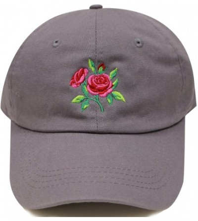 Baseball Caps Tre170 Pink Roses Tattoo Cotton Baseball Caps - Dark Gray - CJ18CCYYM5H