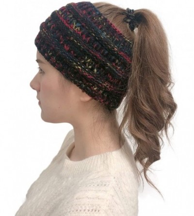 Skullies & Beanies Women Winter Stretchy Soft Knitted Comfort Beanie Hats Skullies Cap Ear Warmer Headband (Black/multi) - CI...