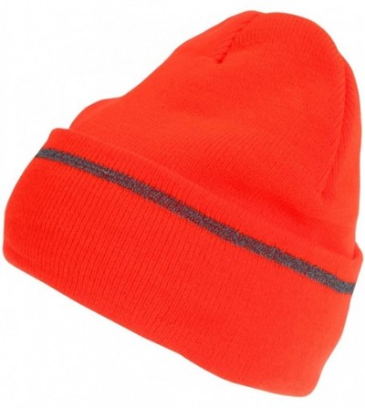 Skullies & Beanies Mens Hi-Vis Reflective Thinsulate Beanie Hat (One Size) (Orange) - CJ18LERQ708
