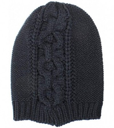 Skullies & Beanies an Unisex Fall Winter Beanie Hat Cable Knit Patterns Urban Wear Men Women - Black - CT126SMV37J