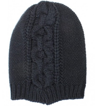 Skullies & Beanies an Unisex Fall Winter Beanie Hat Cable Knit Patterns Urban Wear Men Women - Black - CT126SMV37J