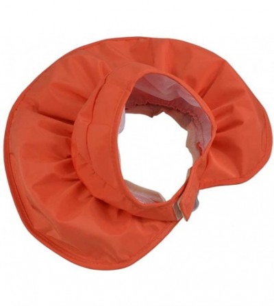 Sun Hats Adjustable Summer Beach Sun Visor Foldable Roll up Wide Brim Hat Cap for Girls or Lady XMZ11 - Orange - CZ121W62C3Z