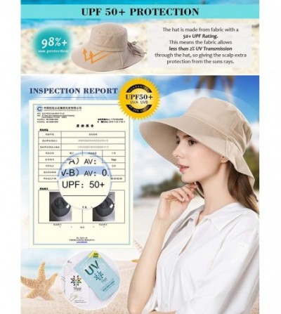 Sun Hats Womens Packable SPF 50 Ponytail Sun Hat Summer Mask Hiking Gardening Beach Fishing 57-59cm - 1005khaki - CU18GQ63X0Q