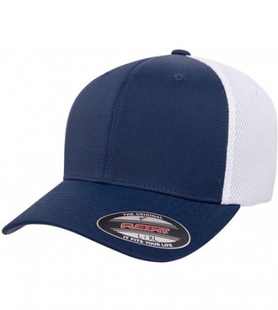 Baseball Caps Ultrafibre & Airmesh Fitted Cap- Navy With White - Small/Medium - CC17YQ284CR