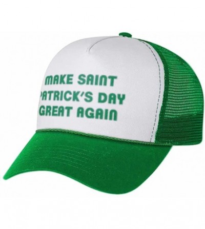 Baseball Caps Make St. Patrick's Day Great Again Trump Trucker Hat Mesh Cap - Red/White - CS189UGHX6Z