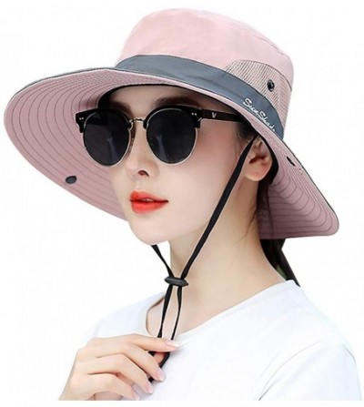Sun Hats Women's Sun Hat Outdoor UV Protection Bucket Mesh Boonie Hat Adjustable Fishing Safari Cap Waterproof - CQ18UUEH0SC