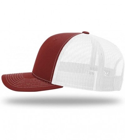 Baseball Caps Trump 2020 Hat - Trump Pence '20 Leather Patch Back Mesh Trump Hat - Red Front / White Mesh - C218ULNO204